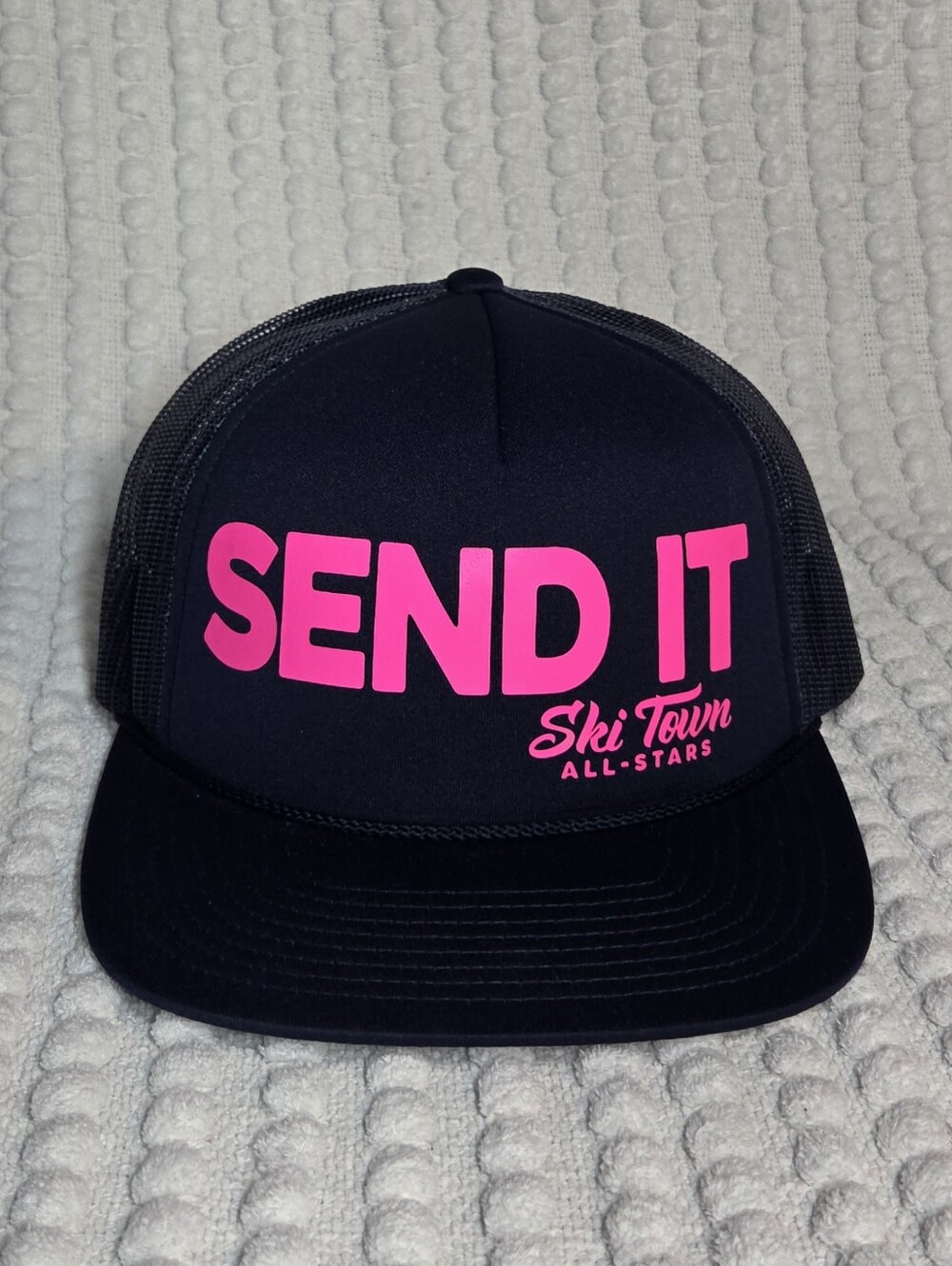 NWOT All Stars Ski Town SEND IT Premium Foam Trucker Hat